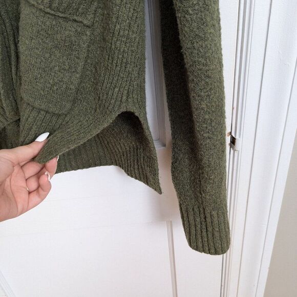 J.Crew | Olive Green Wool Blend Cardigan Sweater Size Extra Small - Picture 3 of 9